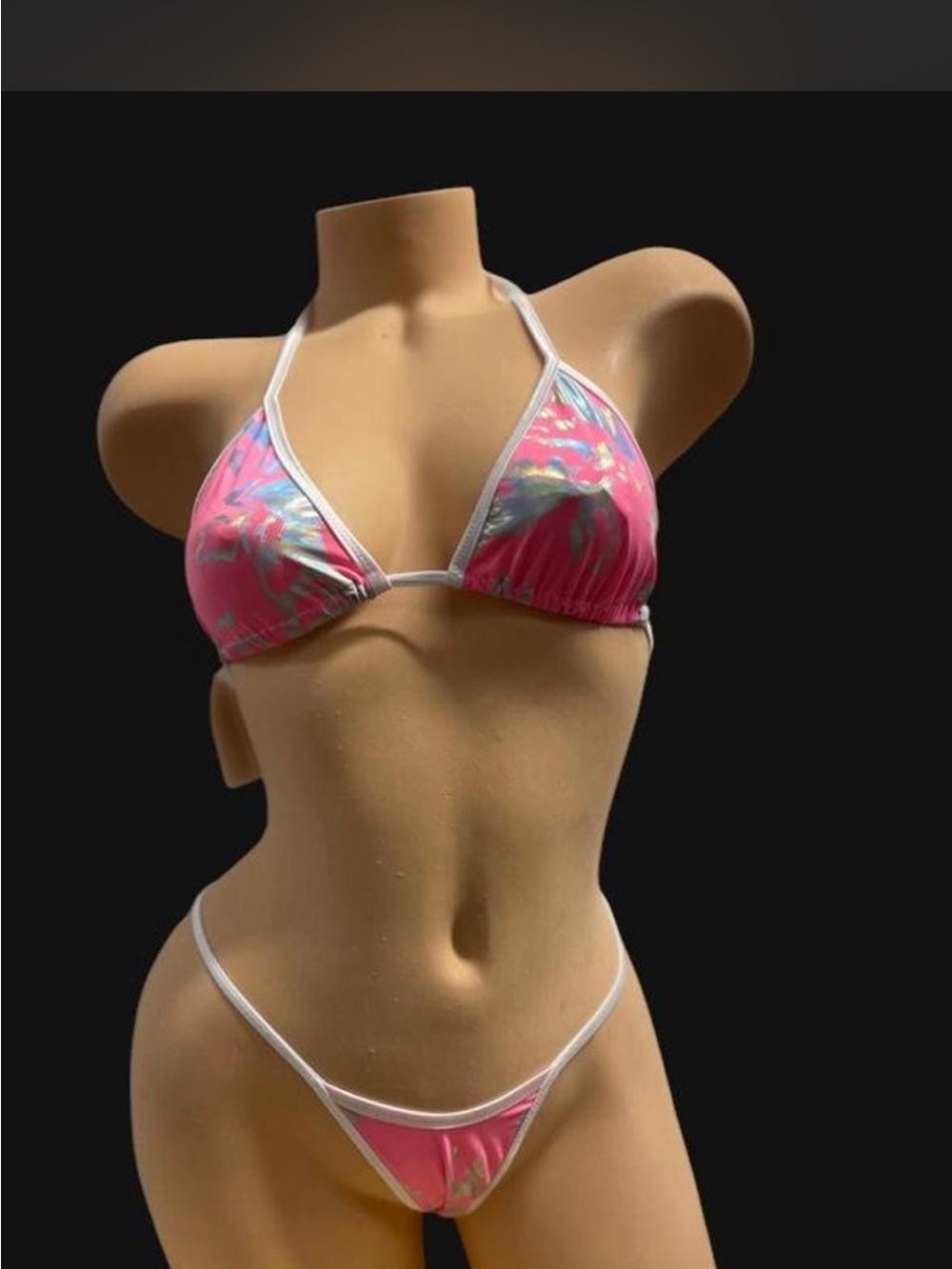 Women’s Pink Floral Triangle Bikini Set
